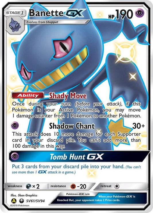Banette GX Shiny Full Art - Hidden Fates - Near Mint