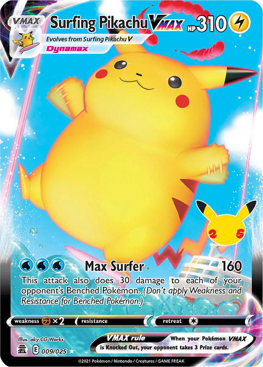 Surfing Pikachu VMAX Full Art - Celebrations: 25th Anniversary - Near Mint