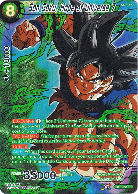 Son Goku, Hope of Universe 7 TB1-052 SR Foil - Mint